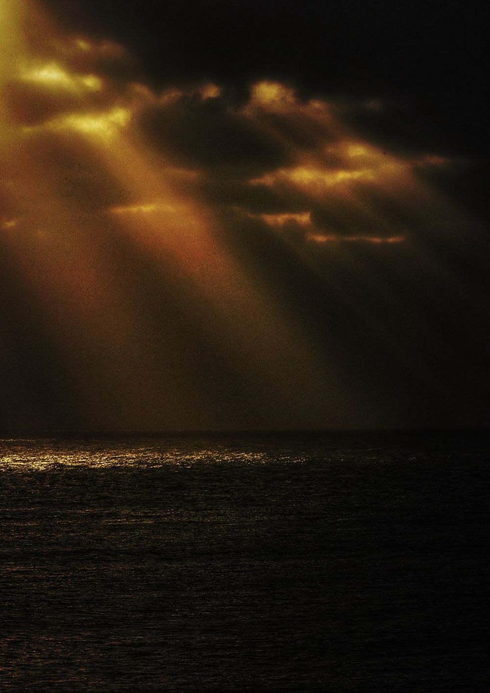 Golden light on water